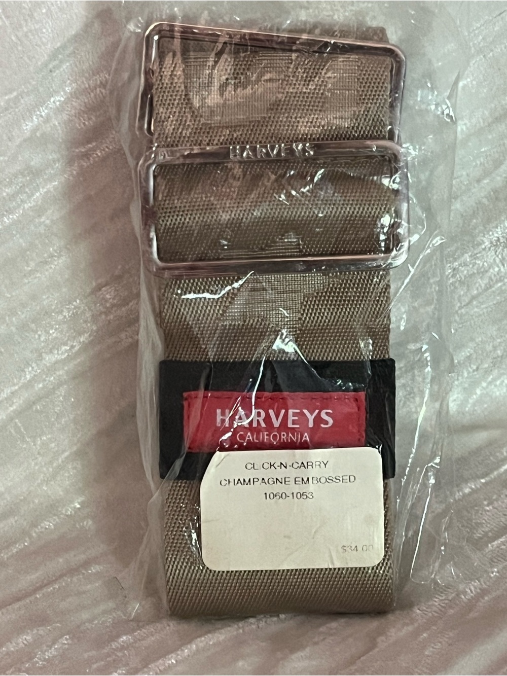 NWT Harveys Click N Carry Champagne Embossed - Picture 2 of 8
